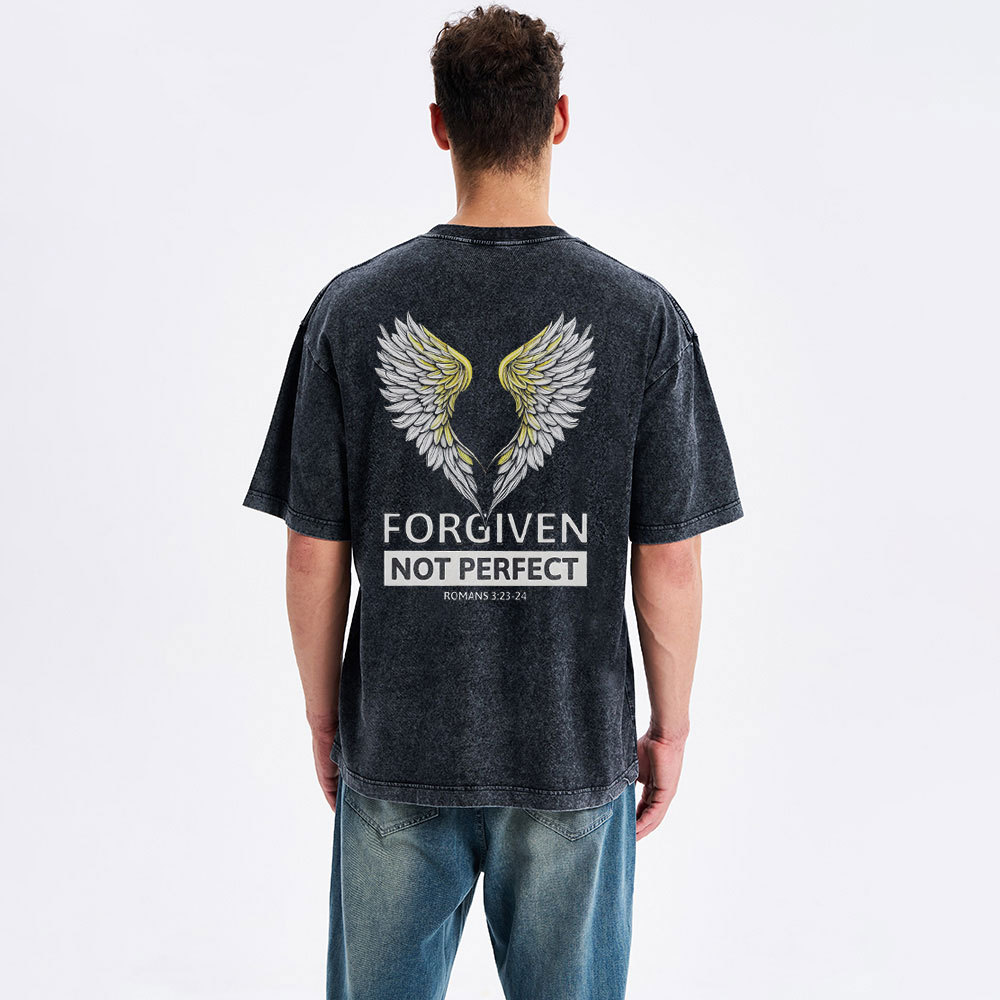 Forgiven Not Perfect Christian Washed T-Shirt