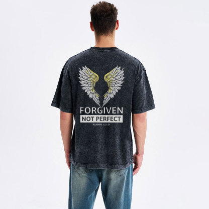 Forgiven Not Perfect Christian Washed T-Shirt