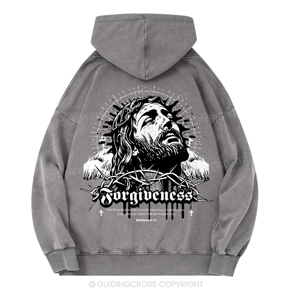 Forgiveness Christian Washed Hoodie