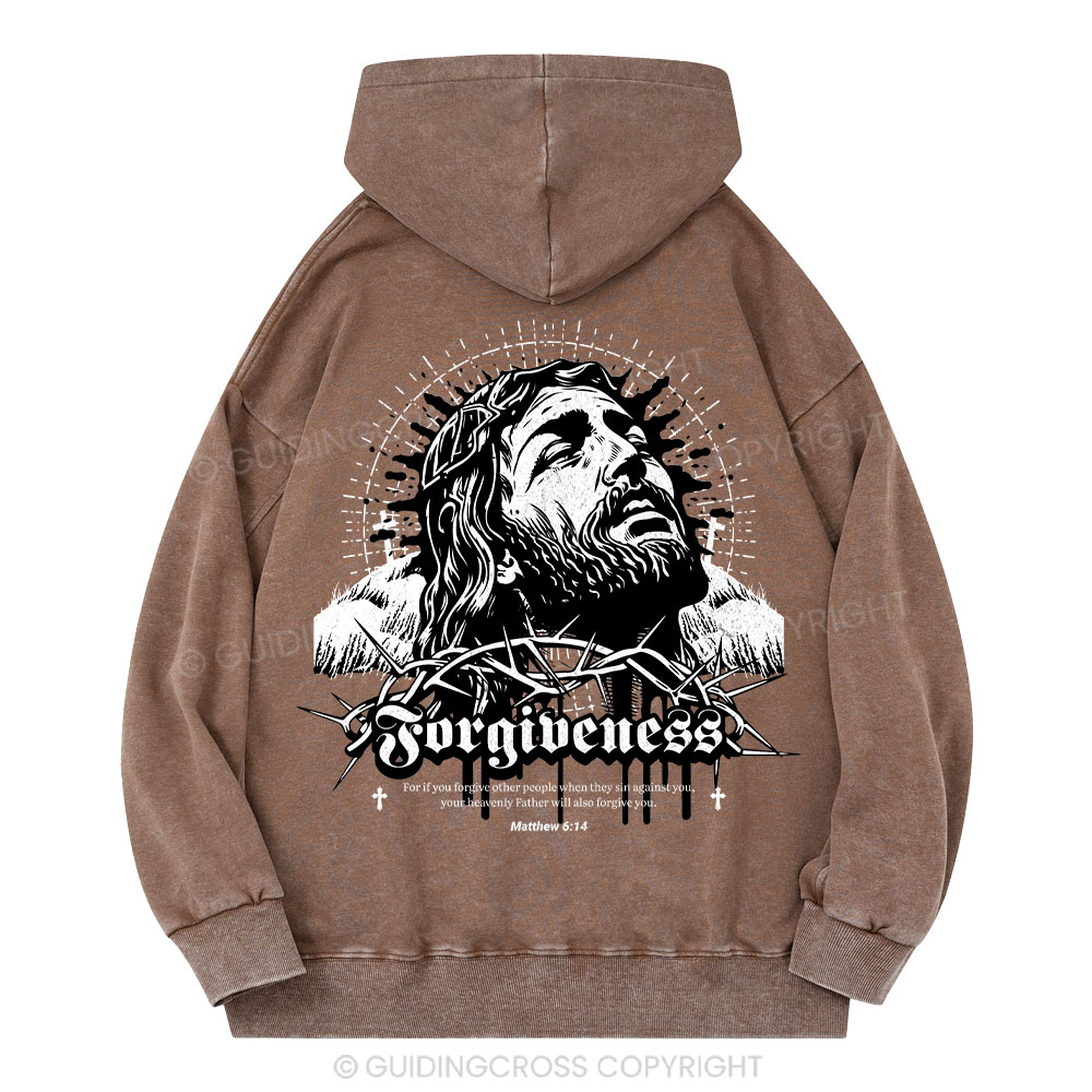 Forgiveness Christian Washed Hoodie