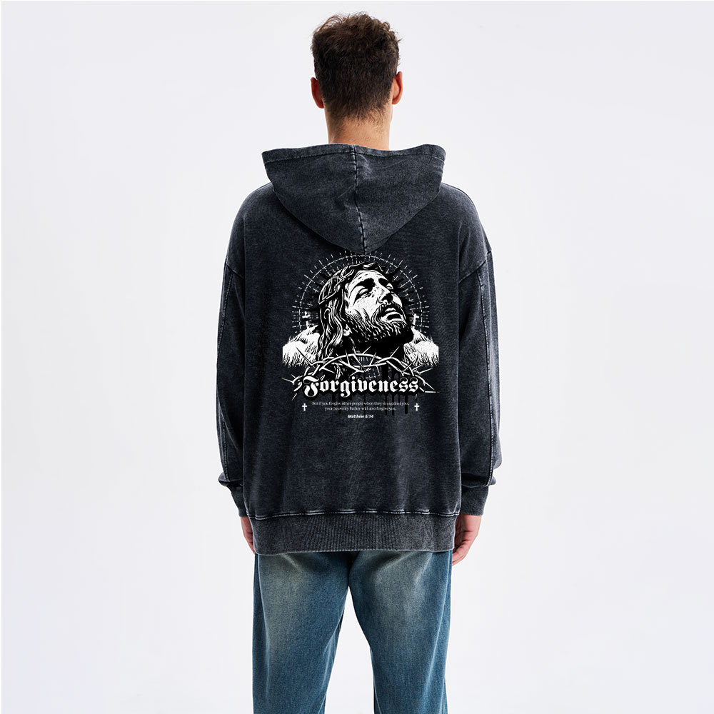 Forgiveness Christian Washed Hoodie