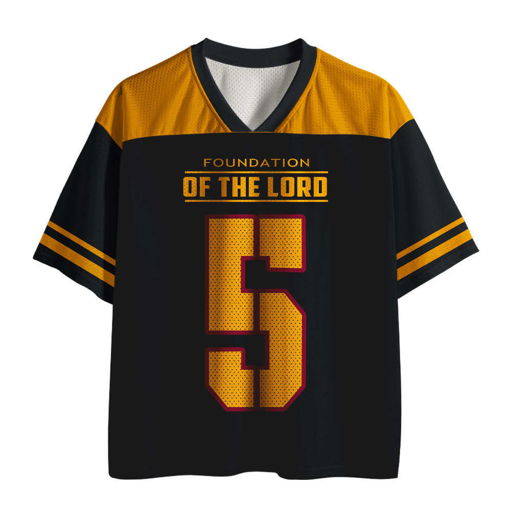 Foudation Of The Lord Christian Gold Black Mesh Jersey