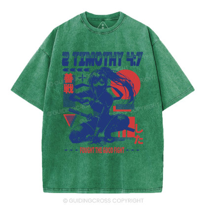Fought The Good Fight Christian Washed T-Shirt