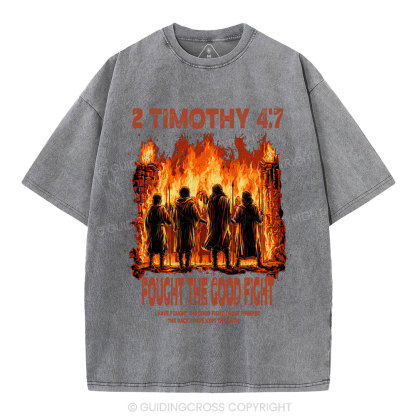 Fought The Good Fight Christian Washed T-Shirt