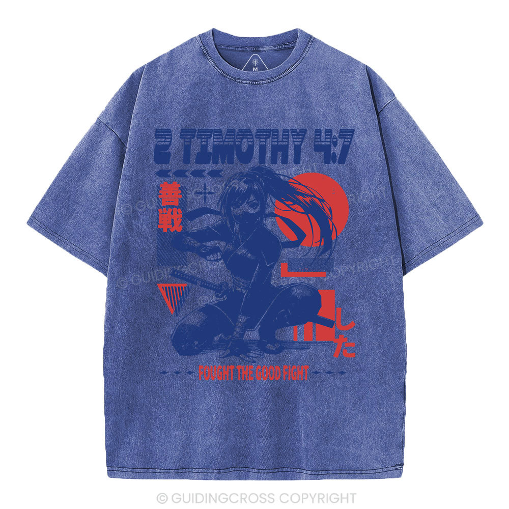 Fought The Good Fight Christian Washed T-Shirt