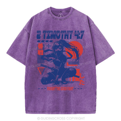 Fought The Good Fight Christian Washed T-Shirt