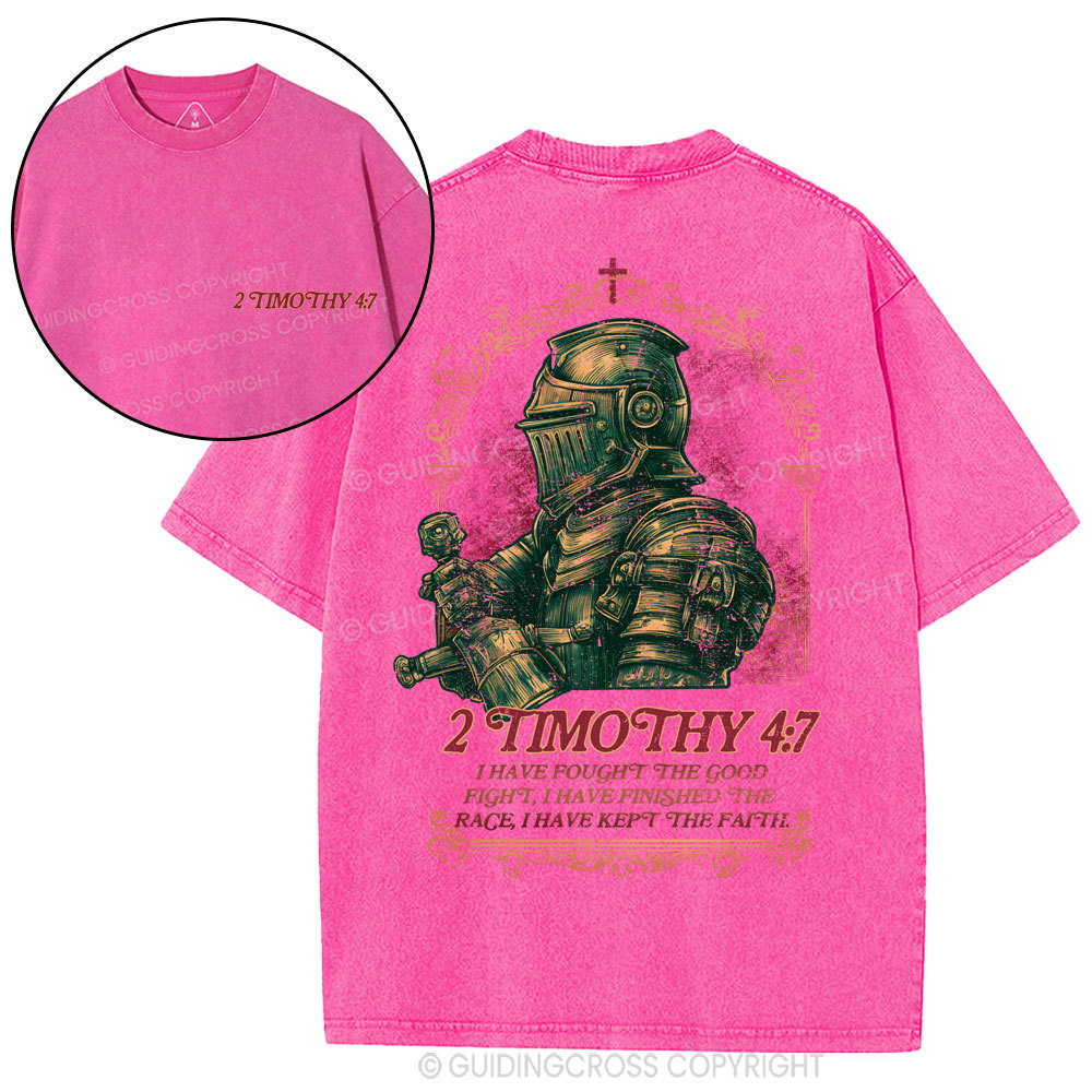 Fought The Good Fight Christian Washed T-Shirt
