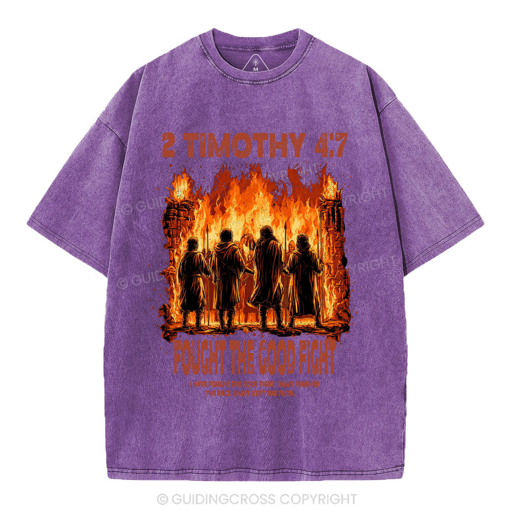 Fought The Good Fight Christian Washed T-Shirt