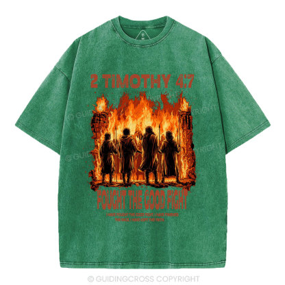 Fought The Good Fight Christian Washed T-Shirt