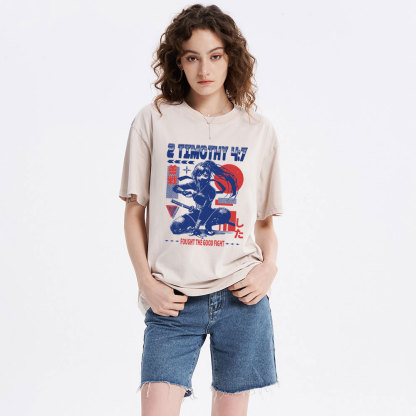 Fought The Good Fight Christian Washed T-Shirt