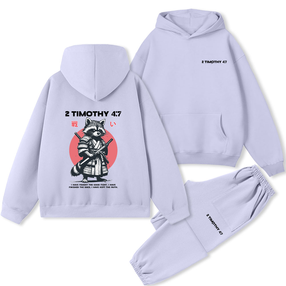Fought The Good Fight Raccoon Premium Fleece Hoodie Set