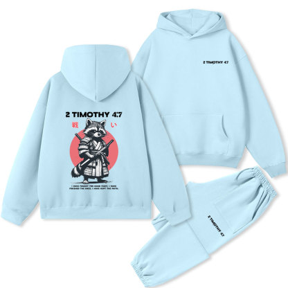 Fought The Good Fight Raccoon Premium Fleece Hoodie Set