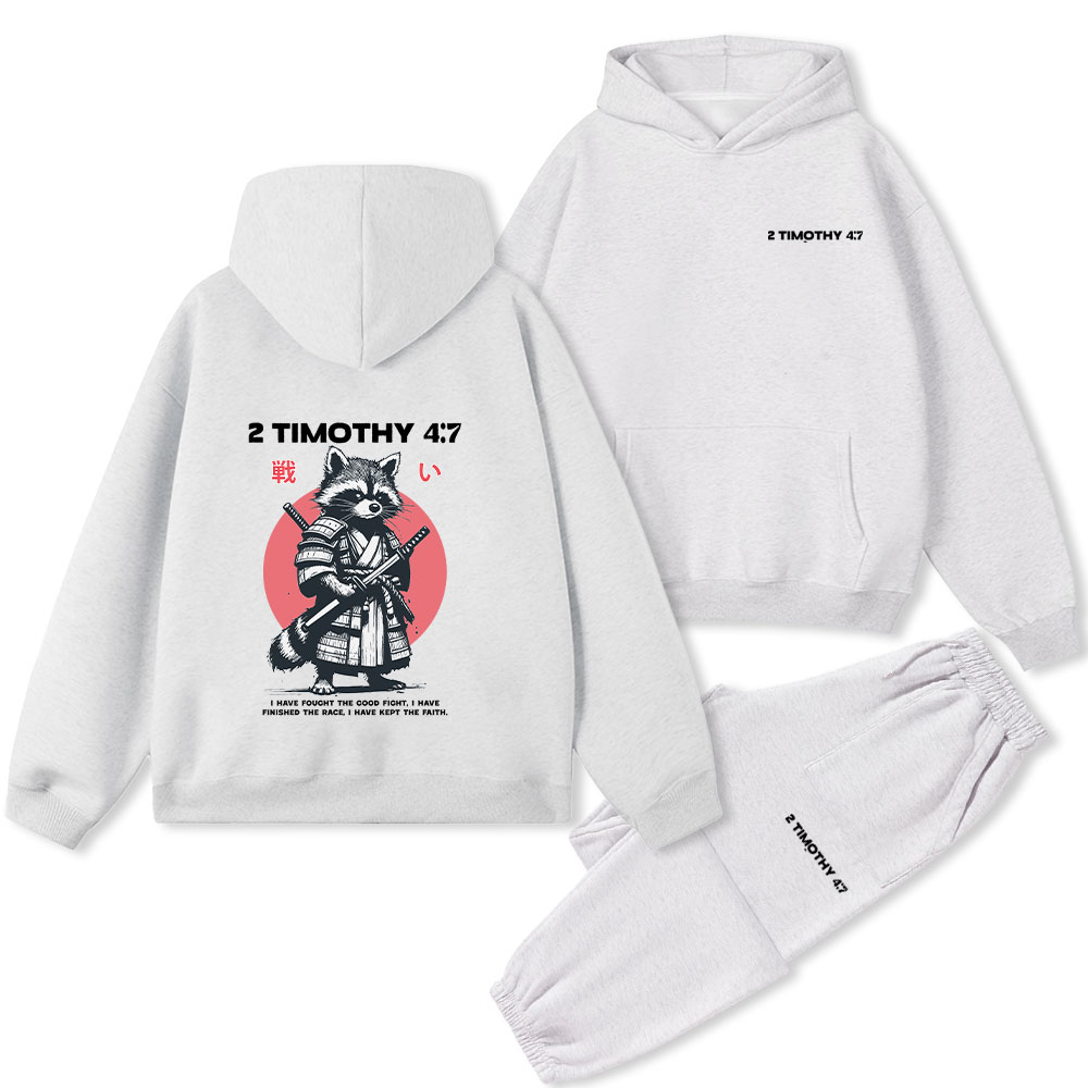 Fought The Good Fight Raccoon Premium Fleece Hoodie Set