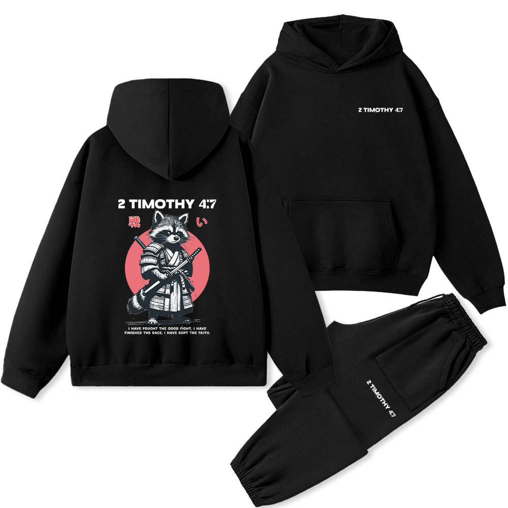 Fought The Good Fight Raccoon Premium Fleece Hoodie Set