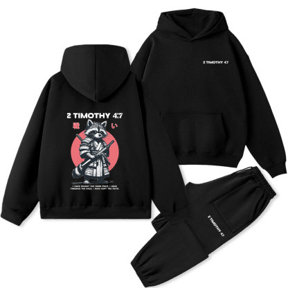 Fought The Good Fight Raccoon Premium Fleece Hoodie Set