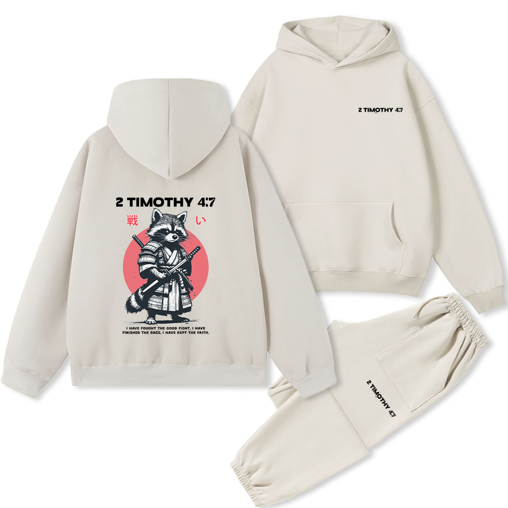 Fought The Good Fight Raccoon Premium Fleece Hoodie Set