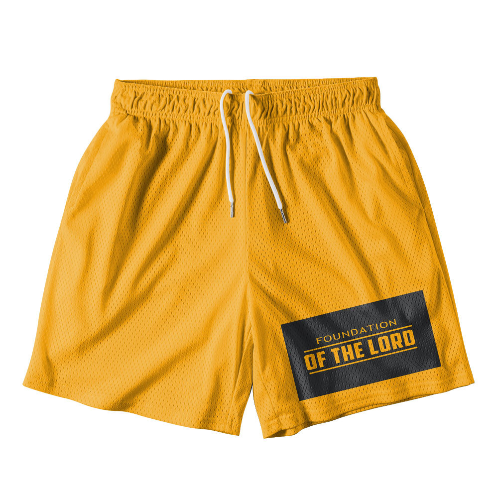 Foundation Of The Lord Christian Blue Mesh Shorts
