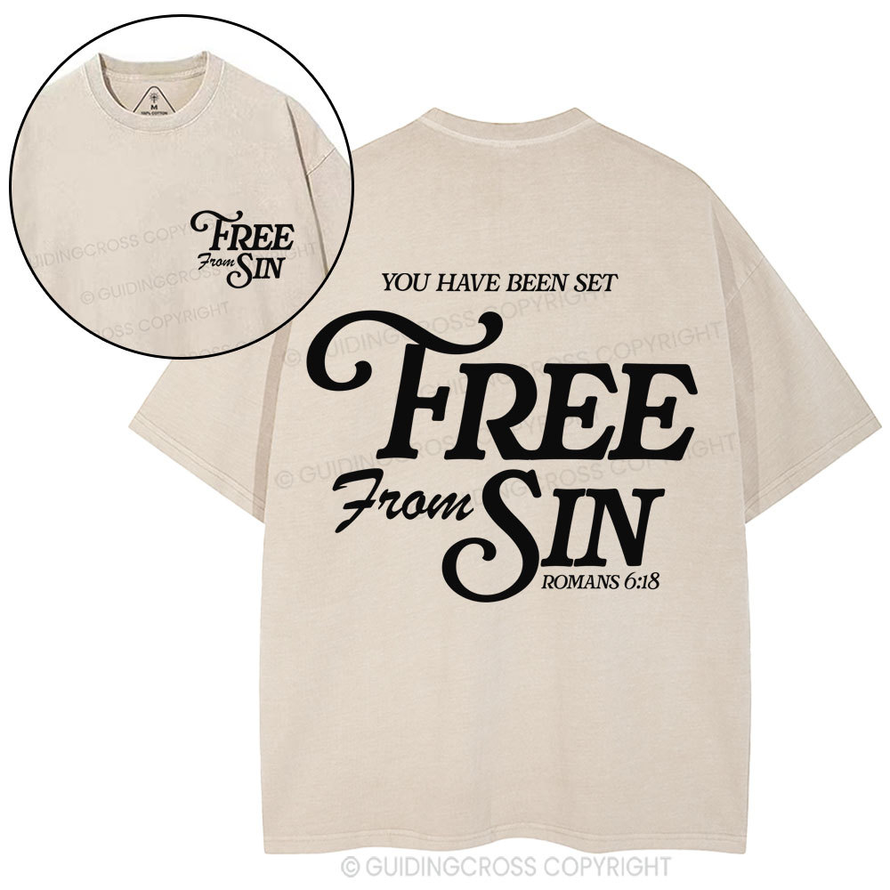 Free From Sin Christian Washed T-Shirt