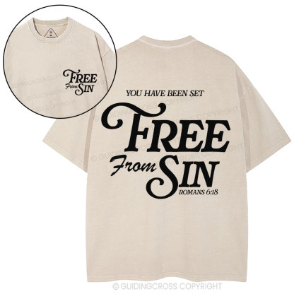Free From Sin Christian Washed T-Shirt