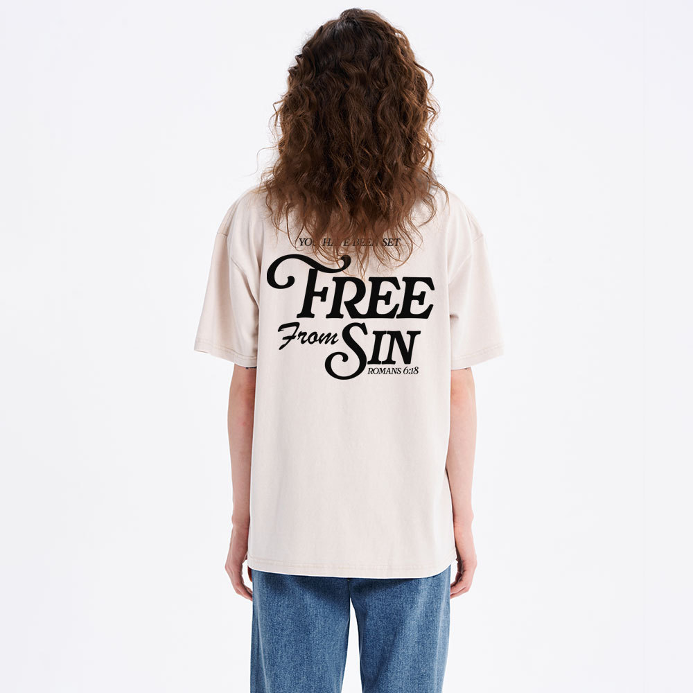 Free From Sin Christian Washed T-Shirt