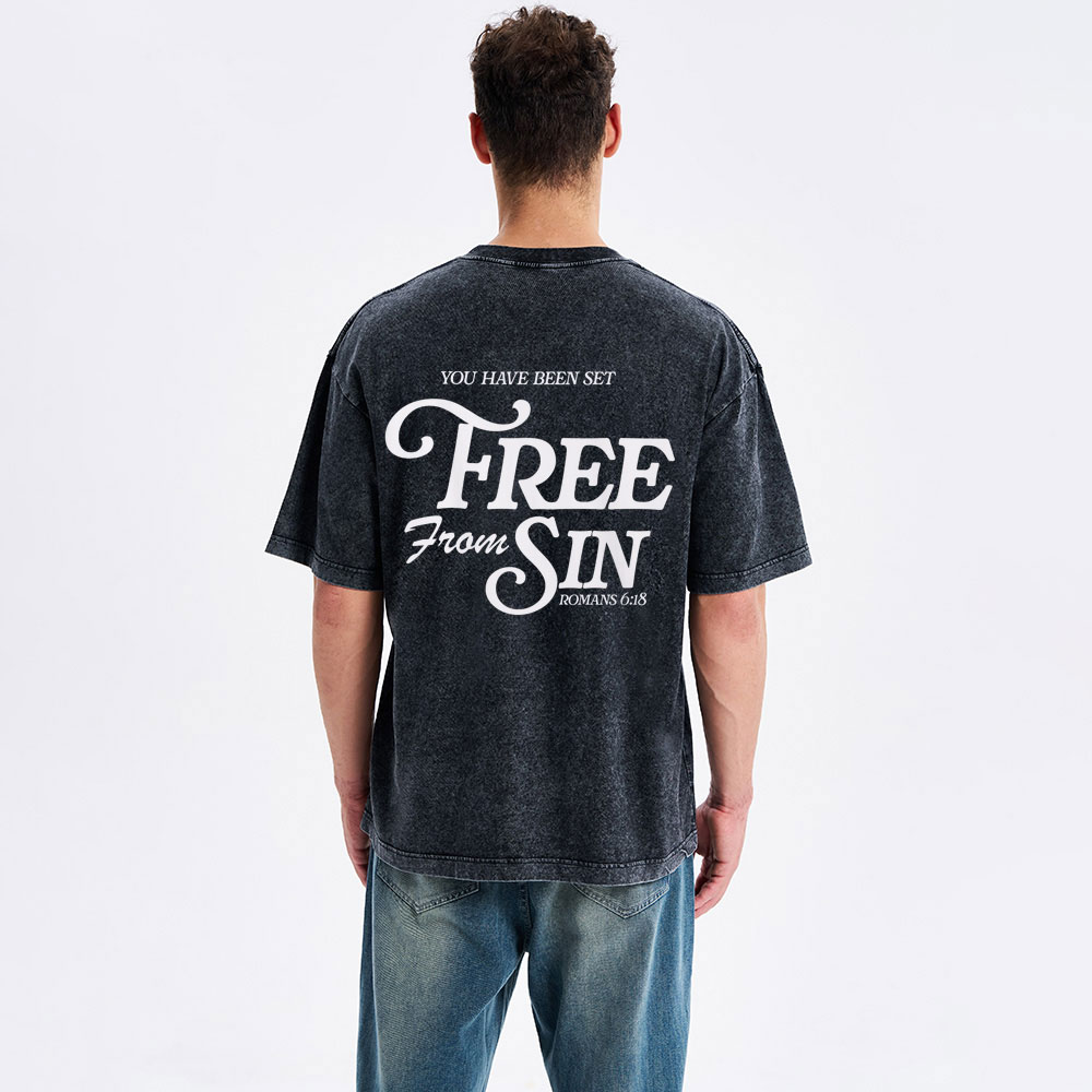 Free From Sin Christian Washed T-Shirt