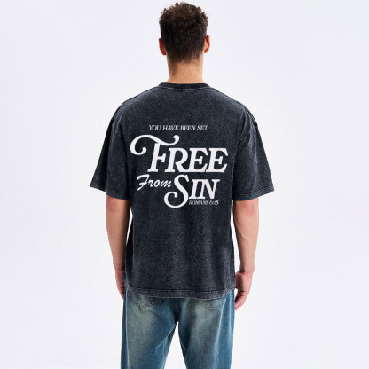 Free From Sin Christian Washed T-Shirt