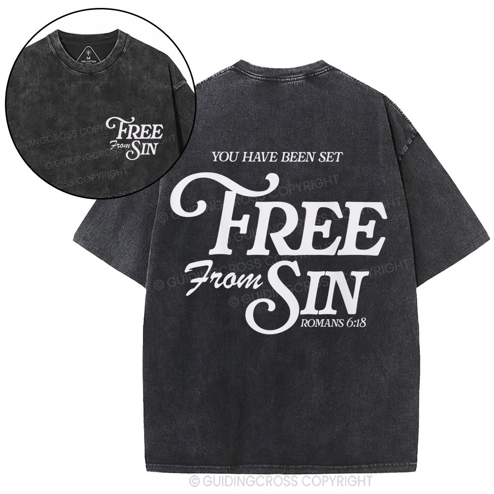Free From Sin Christian Washed T-Shirt