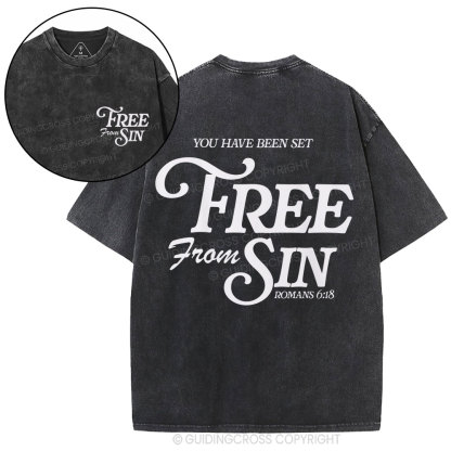 Free From Sin Christian Washed T-Shirt