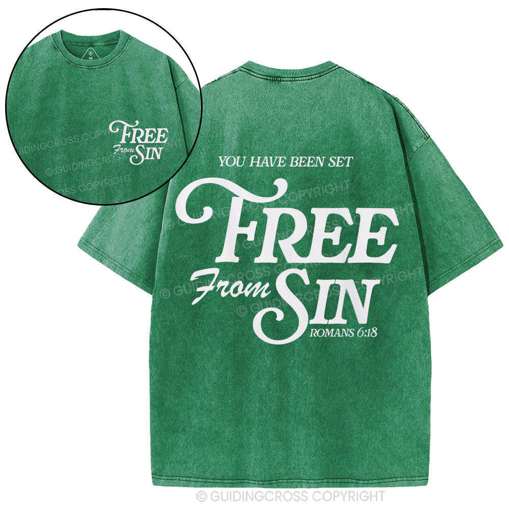 Free From Sin Christian Washed T-Shirt