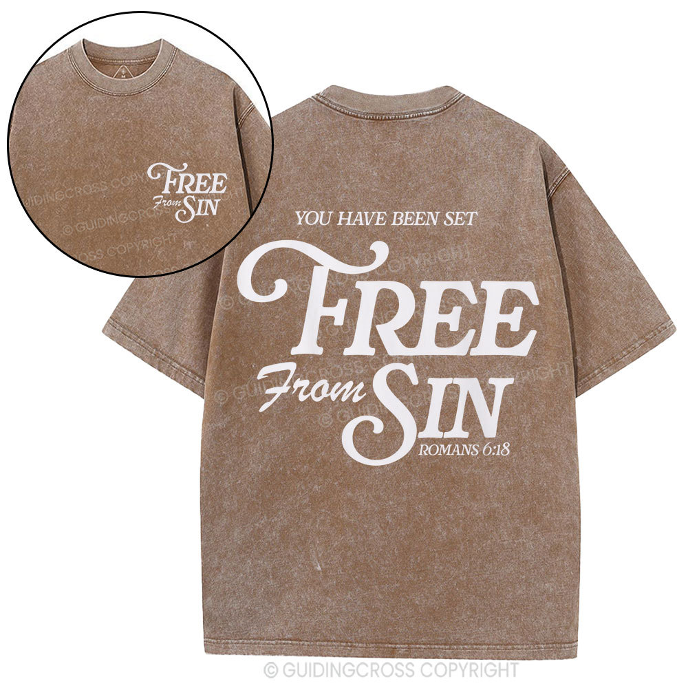 Free From Sin Christian Washed T-Shirt