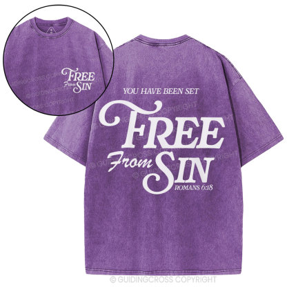 Free From Sin Christian Washed T-Shirt