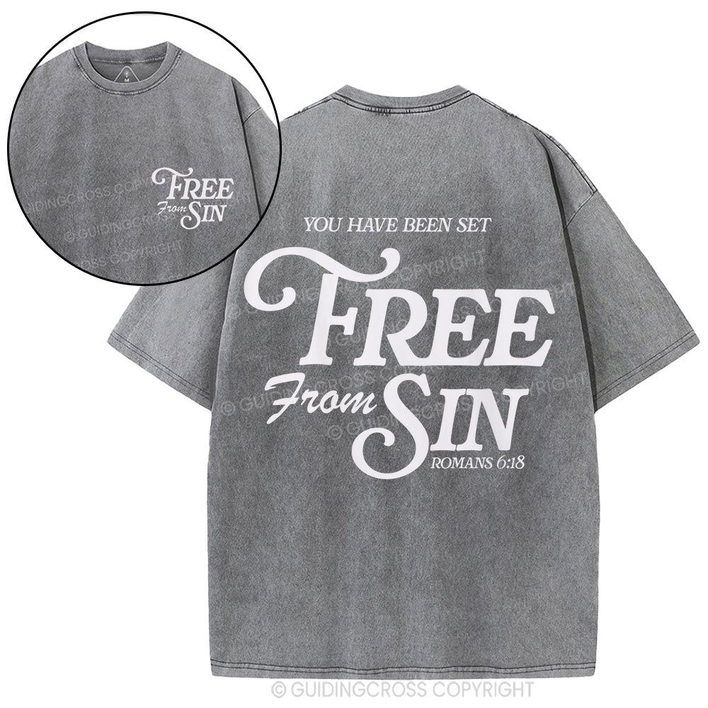 Free From Sin Christian Washed T-Shirt