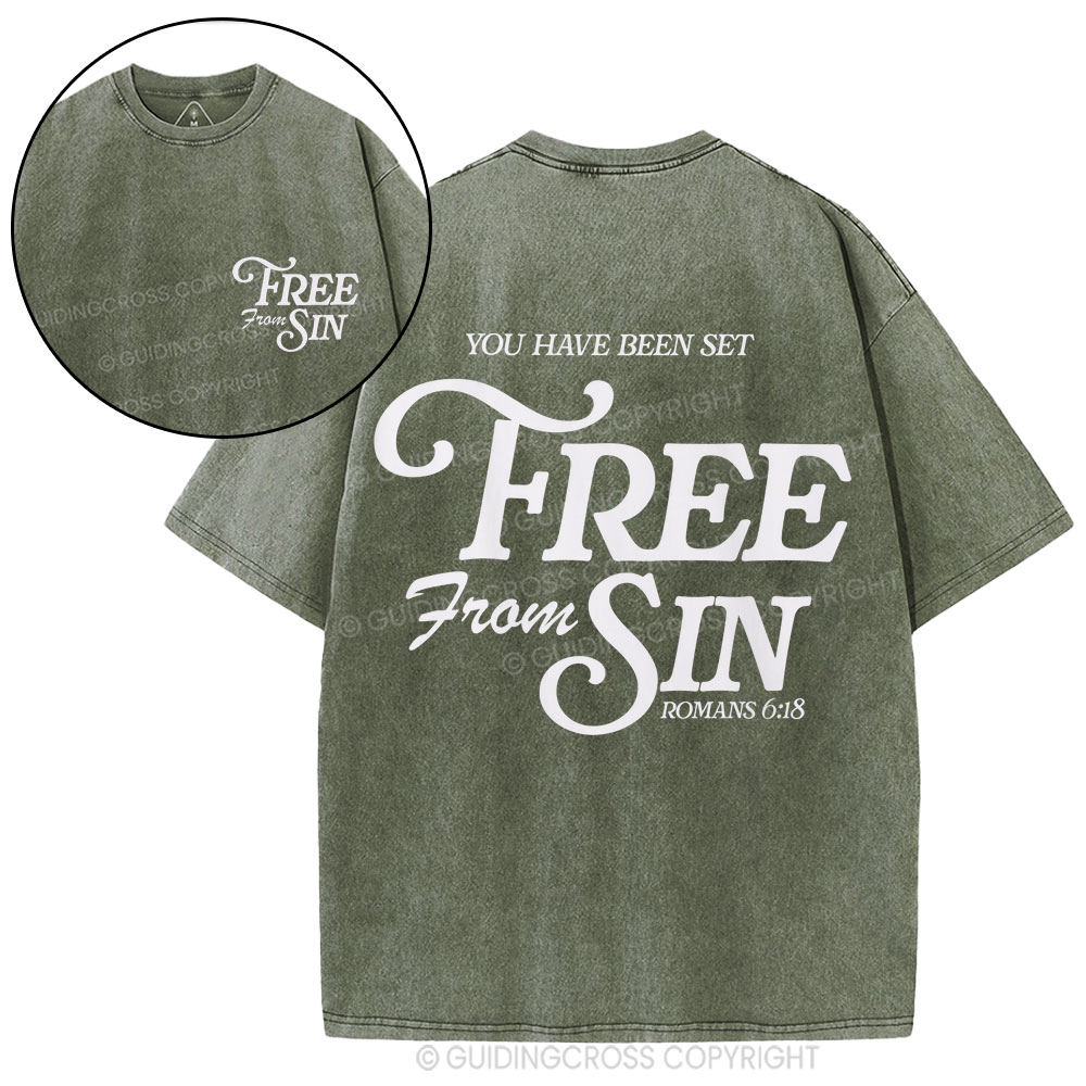 Free From Sin Christian Washed T-Shirt