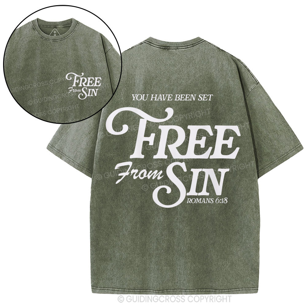 Free From Sin Christian Washed T-Shirt