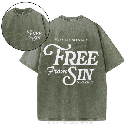 Free From Sin Christian Washed T-Shirt