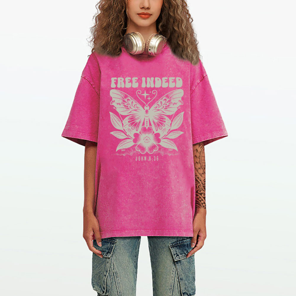 Free Indeed Christian Washed T-Shirt
