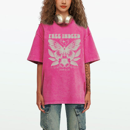 Free Indeed Christian Washed T-Shirt