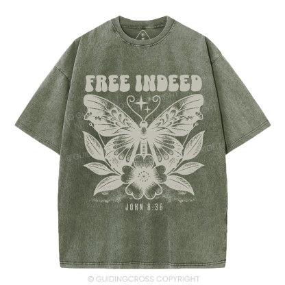 Free Indeed Christian Washed T-Shirt