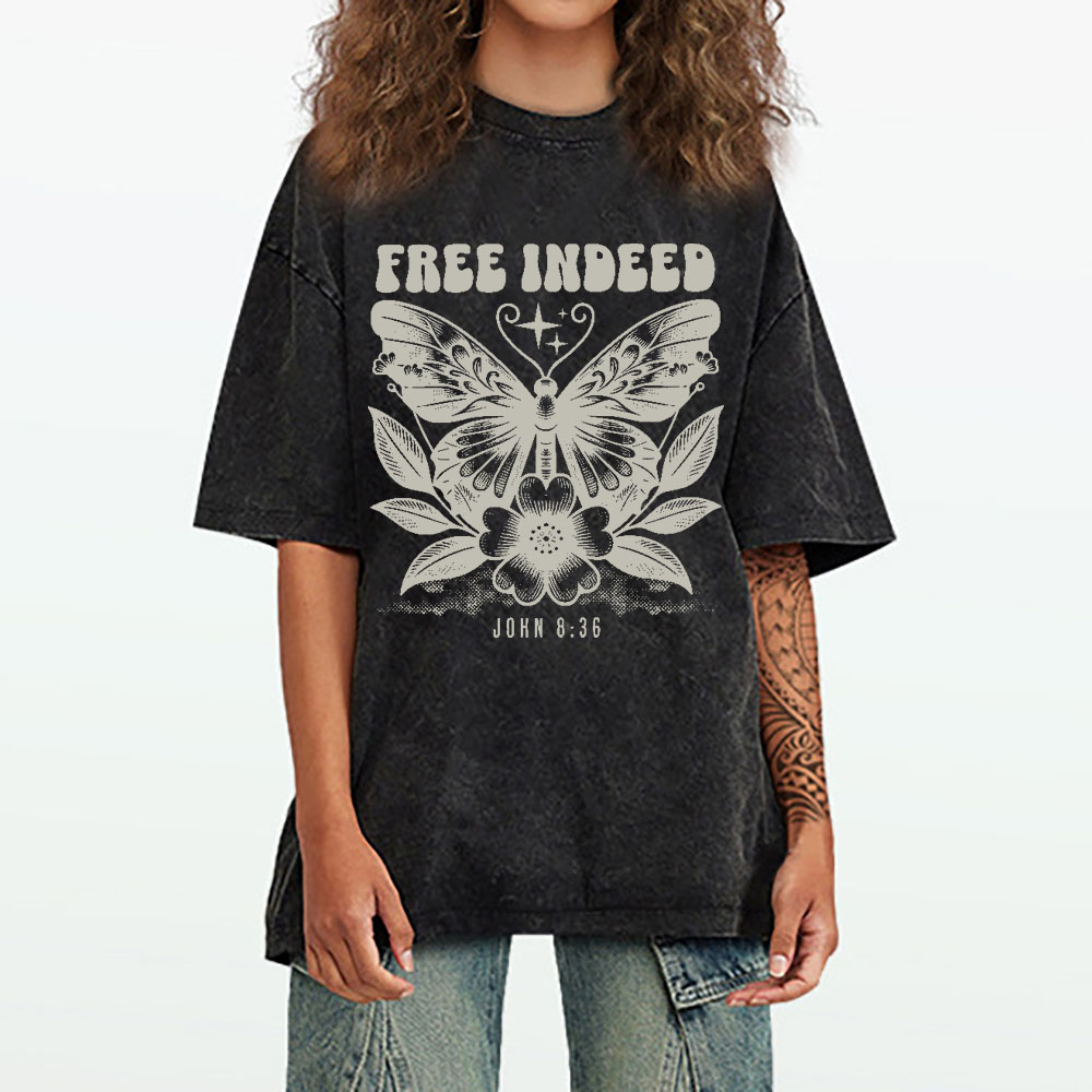 Free Indeed Christian Washed T-Shirt