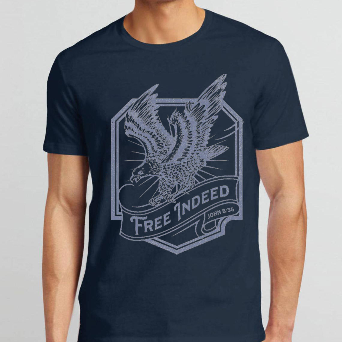 Free Indeed John 8:36 Christian T-Shirt