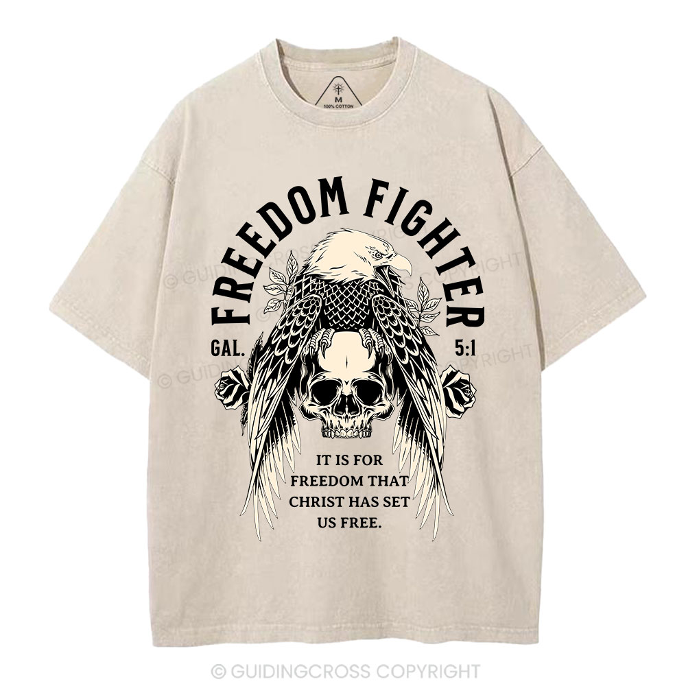 Freedom Fighter Christian Washed T-Shirt