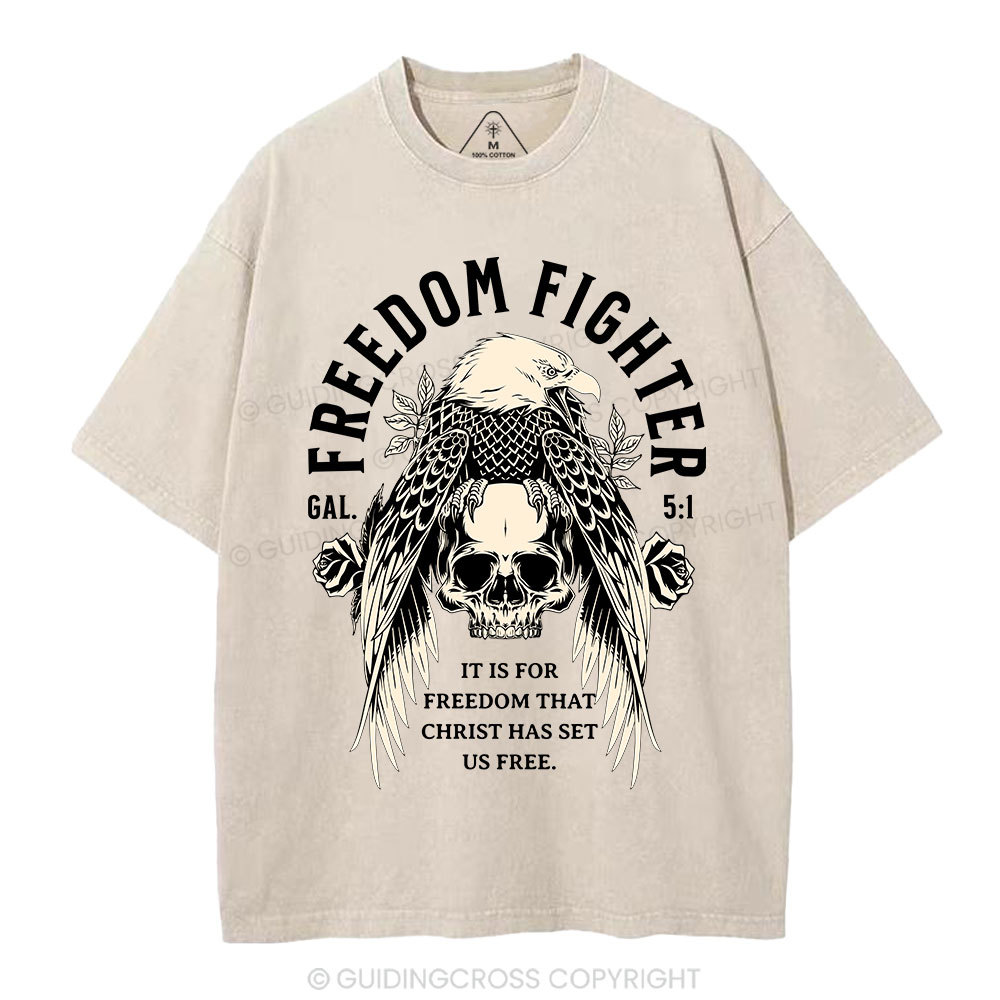 Freedom Fighter Christian Washed T-Shirt