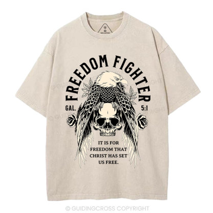 Freedom Fighter Christian Washed T-Shirt
