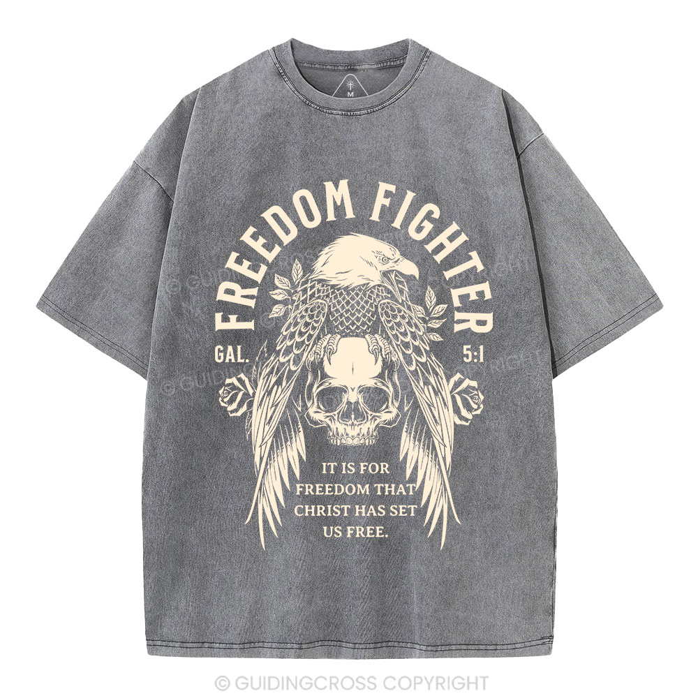 Freedom Fighter Christian Washed T-Shirt