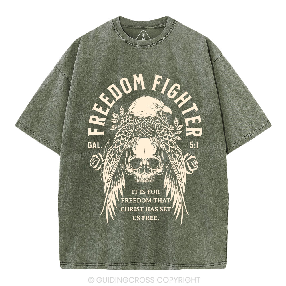 Freedom Fighter Christian Washed T-Shirt