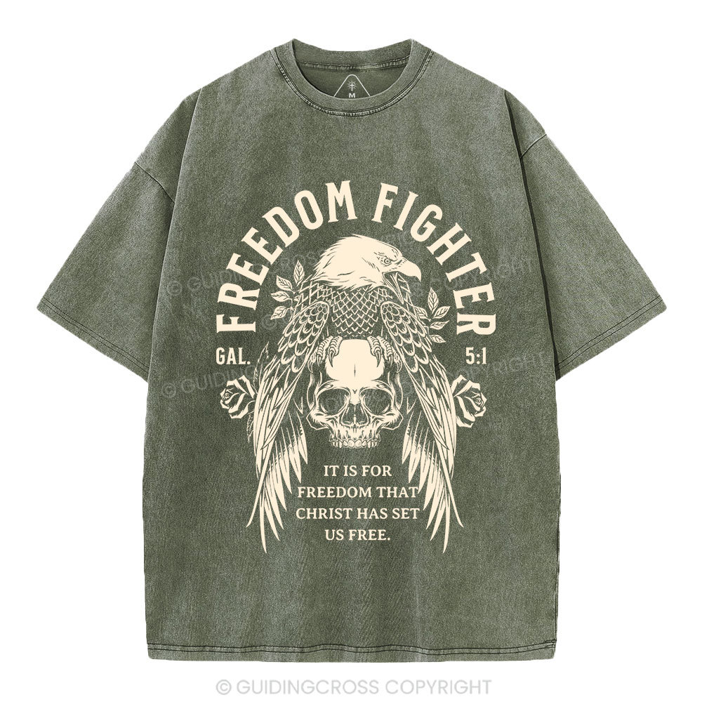 Freedom Fighter Christian Washed T-Shirt