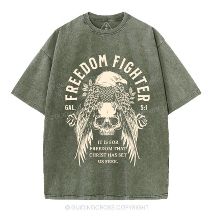 Freedom Fighter Christian Washed T-Shirt