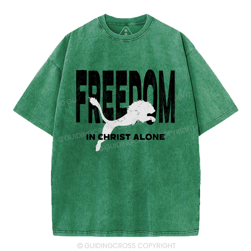 Freedom In Christ Alone  Christian Washed T-Shirt