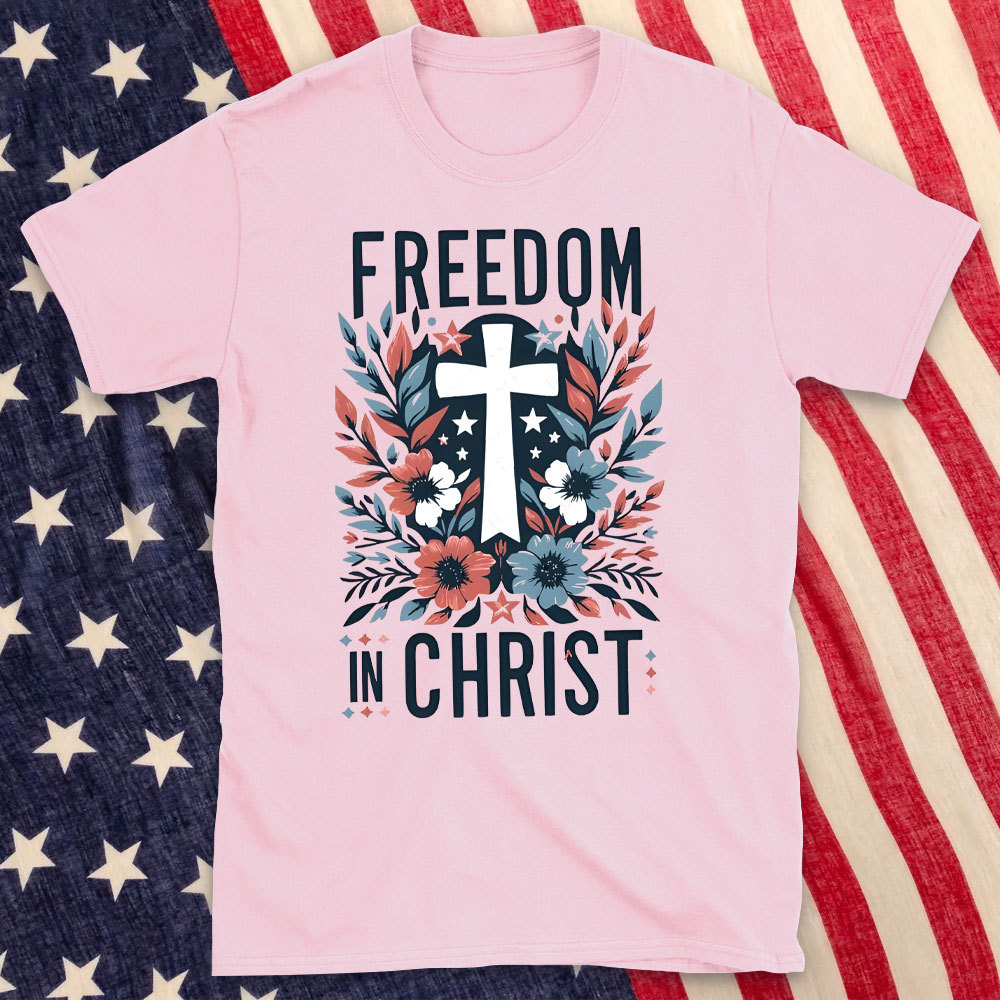 Freedom In Christ Christian Washed T-Shirt