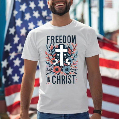 Freedom In Christ Christian Washed T-Shirt